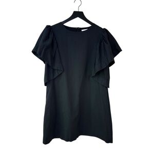 Mable Black Mini Dress with Ruffle Sleeves